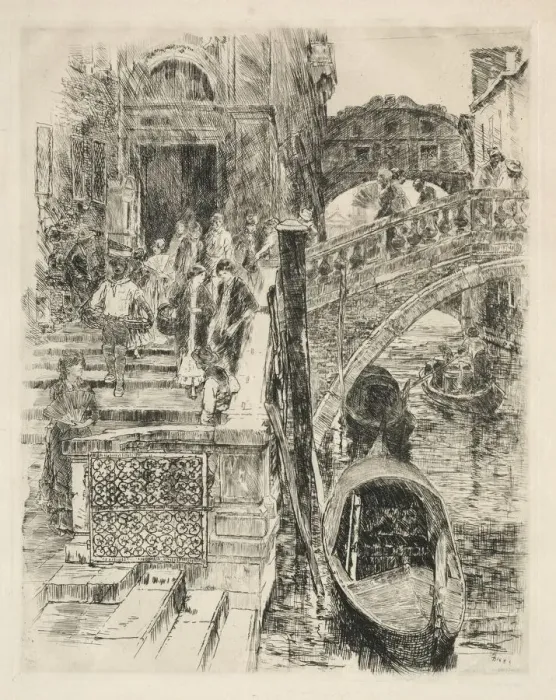 Framed Print : Bridge of Sighs, Venice, 1883. Creator: Frank Duveneck (American, 1848-1919)