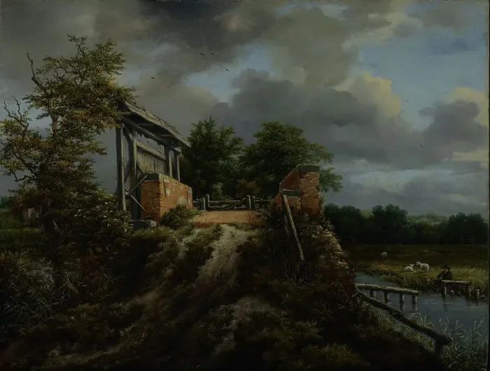 Framed Print : Bridge with a Sluice, about 1648-1649. Creator: Jacob van Ruisdael Framed Print : Bridge with a Sluice, about 1648-1649. Creator: Jacob van Ruisdael