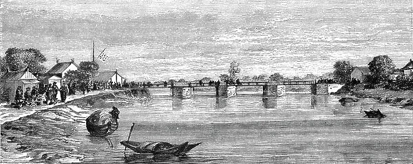 'Bridge at Soo-chow; A Cruise to Soo-chow, 1875. Creator: Lindley, Augustus Frederick