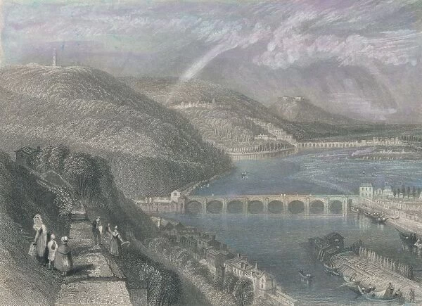 Bridge of St. Cloud from Sevres, 1835. Artist:s Fisher