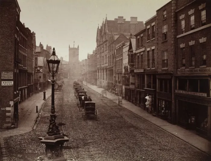 Framed Print : Bridge Street, Chester, 1865. Creator: Augustus Kelham (British, 1819-1897)