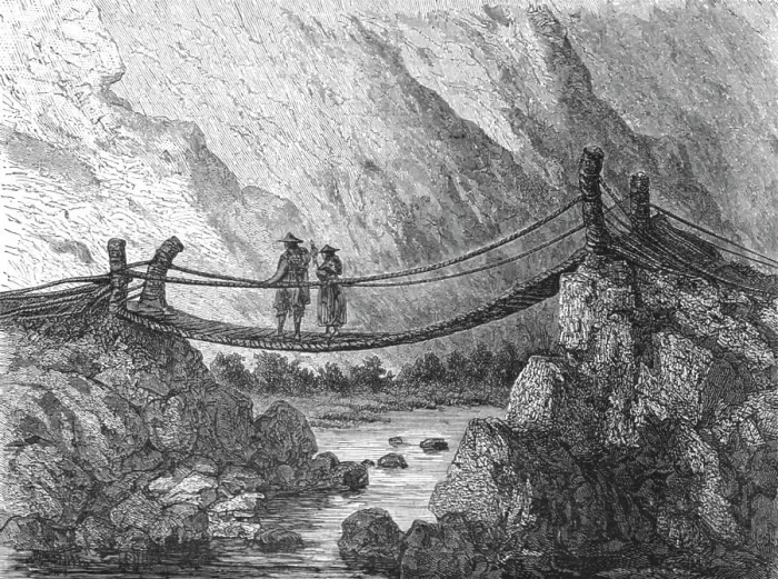 Framed Print : Bridge of Surco; A Ramble in Peru, 1875. Creator: Unknown Framed Print : Bridge of Surco; A Ramble in Peru, 1875. Creator: Unknown