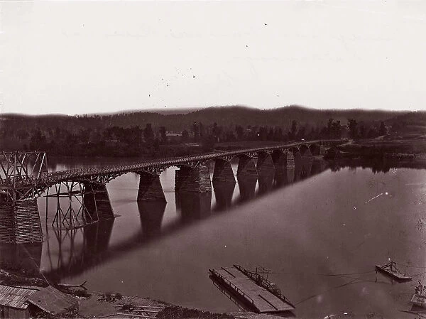Bridge over Tennessee River at Chattanooga, ca. 1864. Creator: George N. Barnard