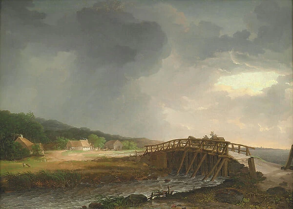 The Bridge across Tryggevælde River with a View of Koge, Zealand, 1813-1816. Creator: Johan Christian Dahl
