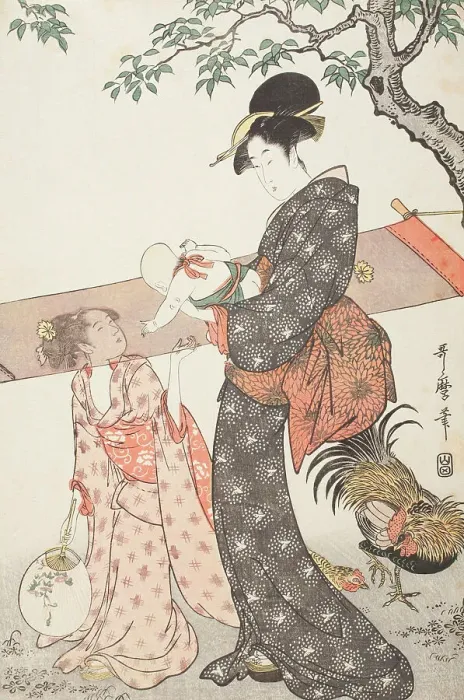 Framed Print : The Bridge Tsutenkyo, Kyoto (image 1 of 2) Arai-bari (image 1 of 3), before 1806. Creator: Kitagawa Utamaro Framed Print : The Bridge Tsutenkyo, Kyoto (image 1 of 2) Arai-bari (image 1 of 3), before 1806. Creator: Kitagawa Utamaro