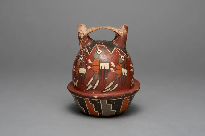 Framed Print : Bridge Vessel Depicting Birds, Possibly Hummingbirds, 180 B. C. / A. D. 500. Creator: Unknown Framed Print : Bridge Vessel Depicting Birds, Possibly Hummingbirds, 180 B. C. / A. D. 500. Creator: Unknown