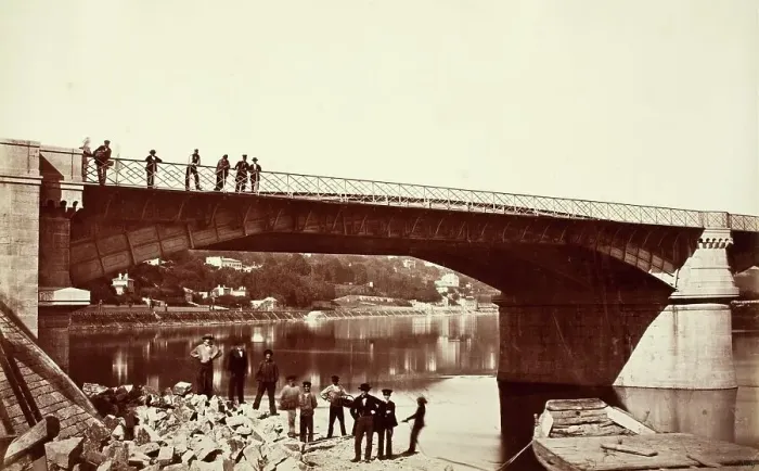 Framed Print : Bridge & Workers (Pont De La Mulatiere), Printed 1856 circa. Creator: Edouard Baldus. Bridge & Workers (Pont De La Mulatiere), Printed 1856 circa. Creator: Edouard Baldus Framed Print : Bridge & Workers (Pont De La Mulatiere), Printed 1856 circa. Creator: Edouard Baldus. Bridge & Workers (Pont De La Mulatiere), Printed 1856 circa. Creator: Edouard Baldus