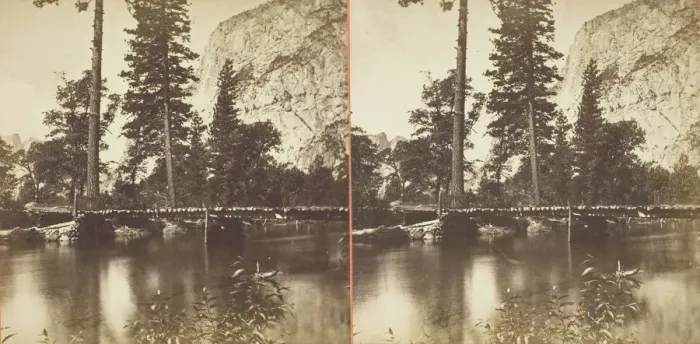 Framed Print : The Bridge, Yosemite, 1861 / 76. Creator: Carleton Emmons Watkins Framed Print : The Bridge, Yosemite, 1861 / 76. Creator: Carleton Emmons Watkins