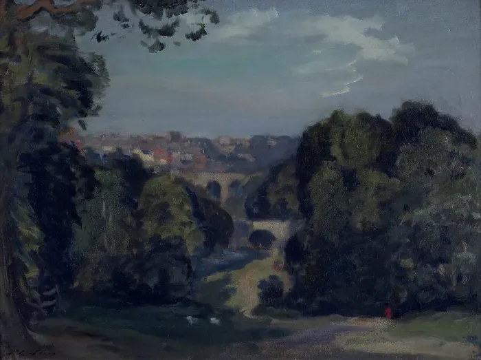 Framed Print : Two bridges, Knaresborough, 1900. Creator: Philip Wilson Steer Framed Print : Two bridges, Knaresborough, 1900. Creator: Philip Wilson Steer