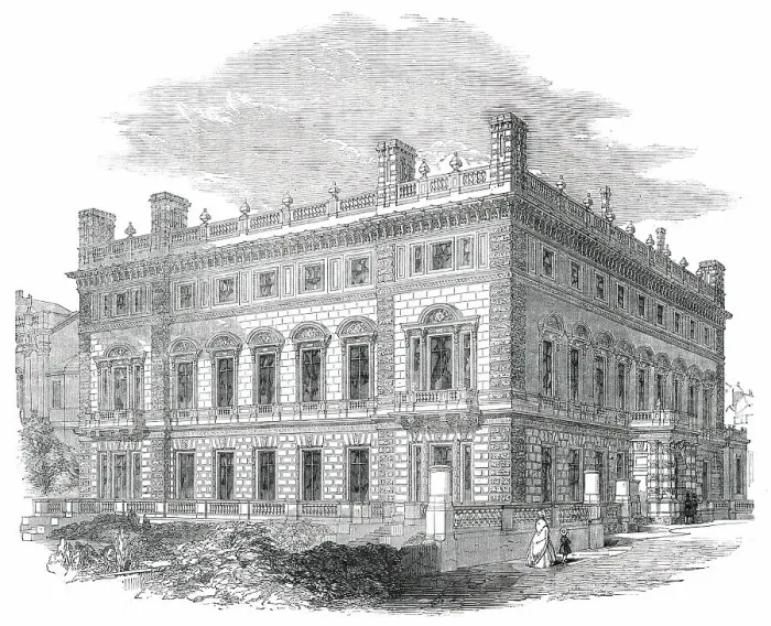 Framed Print : Bridgewater House - architect, Charles Barry, Esq. R.A. 1850. Creator: Unknown Framed Print : Bridgewater House - architect, Charles Barry, Esq. R.A. 1850. Creator: Unknown
