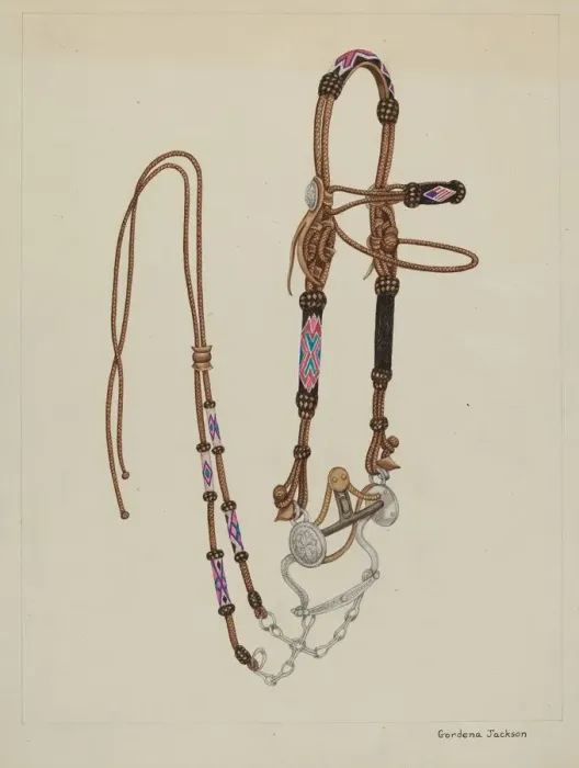 Framed Print : Bridle, c. 1937. Creator: Gordena Jackson Framed Print : Bridle, c. 1937. Creator: Gordena Jackson
