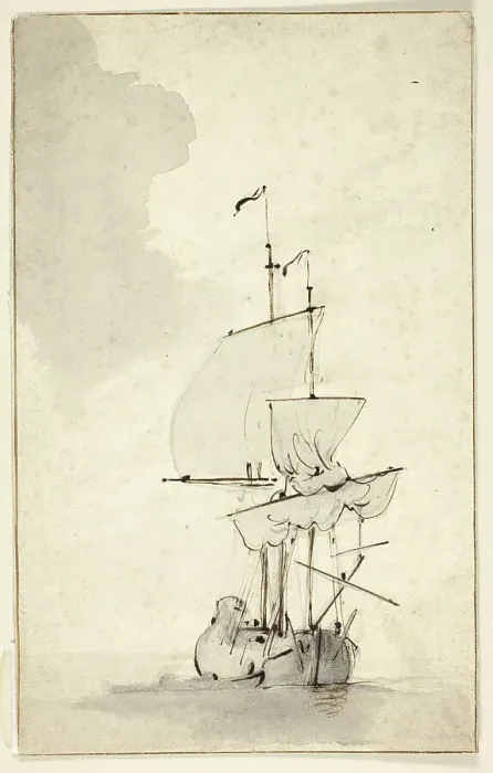 Framed Print : A Brig, n.d. Creator: Willem van de Velde the Younger Framed Print : A Brig, n.d. Creator: Willem van de Velde the Younger