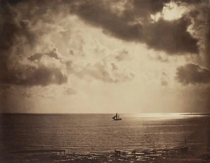 Framed Print : Brig On The Water, 1856. Creator: Gustave Le Gray Framed Print : Brig On The Water, 1856. Creator: Gustave Le Gray