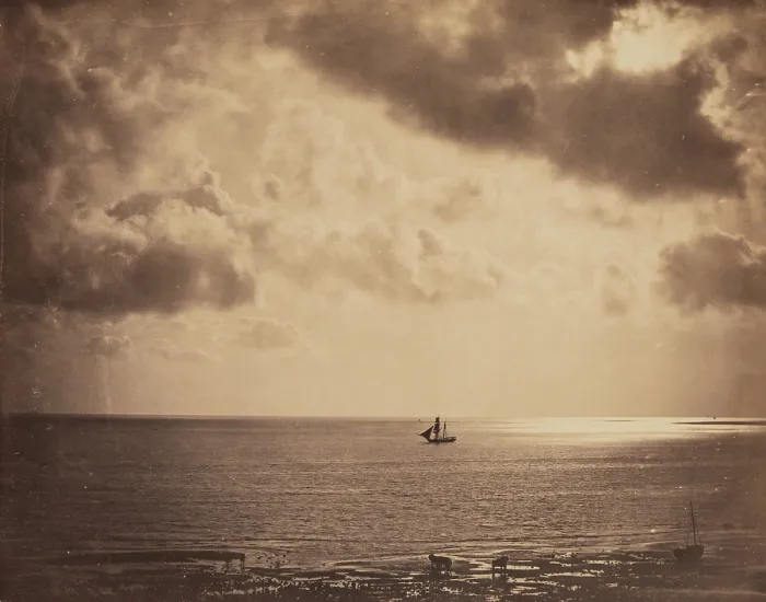 Framed Print : Brig upon the Water, c1856. Creator: Gustave Le Gray Framed Print : Brig upon the Water, c1856. Creator: Gustave Le Gray