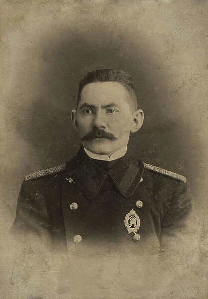 Brigade Commander Vladimir Nikolaevich Vodoleev in a Firefighter's Uniform, early 20th century. Creator: Unknown