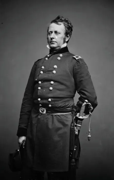 Framed Print : Brigadier General Joseph Hooker, between 1855 and 1865. Creator: Unknown