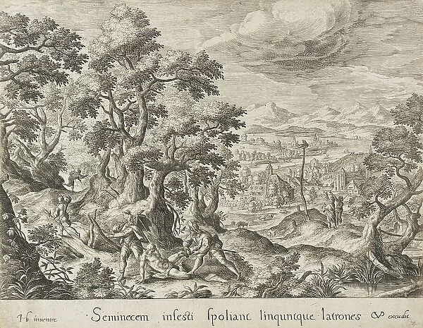 The Brigands Robbing the Traveler, c1600. Creator: Crispijn de Passe I