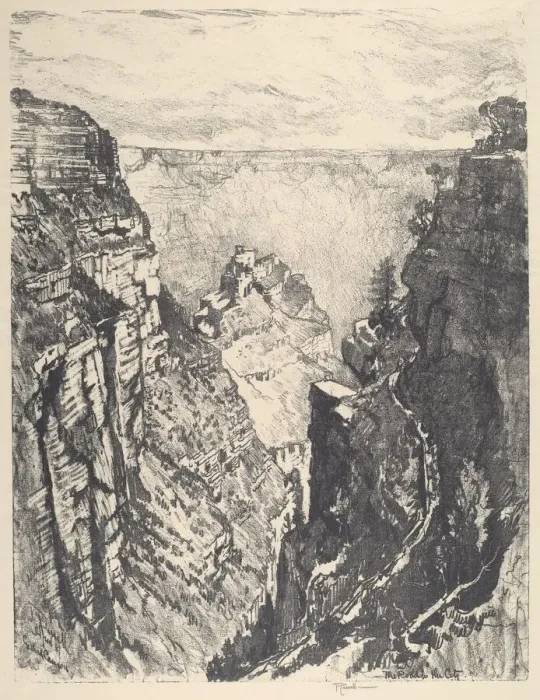 Framed Print : The Bright Angel Trail, 1912. Creator: Joseph Pennell Framed Print : The Bright Angel Trail, 1912. Creator: Joseph Pennell