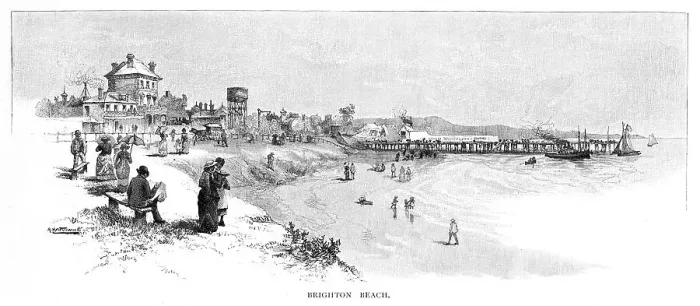 Framed Print : Brighton Beach, Melbourne, Victoria, Australia, 1886. Artist: Albert Henry Fullwood Framed Print : Brighton Beach, Melbourne, Victoria, Australia, 1886. Artist: Albert Henry Fullwood