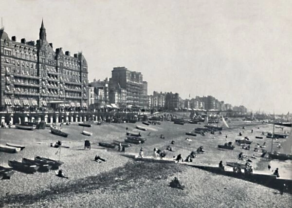 Brighton - The Hotel Metropole and Beach, 1895