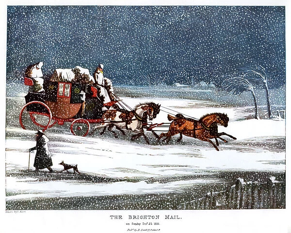 The Brighton Mail on Christmas Day, 1836 (1905). Artist: Henry Thomas Alken