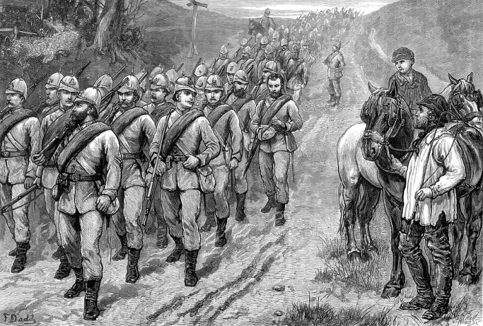 Framed Print : The Brighton Review: the Artists Corps marching to Brighton, 1880. Creator: W. I. Mosses Framed Print : The Brighton Review: the Artists Corps marching to Brighton, 1880. Creator: W. I. Mosses