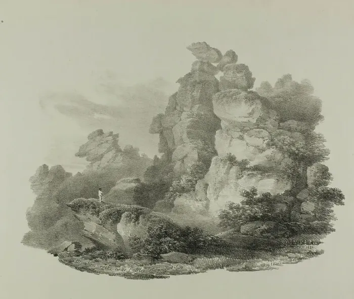 Framed Print : Brimham Rocks, near Pateley Bridge Yorkshire, 1821. Creator: Francis Nicholson Framed Print : Brimham Rocks, near Pateley Bridge Yorkshire, 1821. Creator: Francis Nicholson