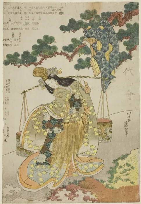 Framed Print : The Brine Maiden, Japan, 1830. Creator: Hokusai Framed Print : The Brine Maiden, Japan, 1830. Creator: Hokusai
