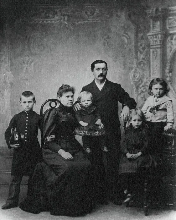 Framed Print : Briner Yuliy Ivanovich with his wife Natalya Iosifovna, sons Leonid, Felix, Boris and... 1892. Creator: Unknown Framed Print : Briner Yuliy Ivanovich with his wife Natalya Iosifovna, sons Leonid, Felix, Boris and... 1892. Creator: Unknown