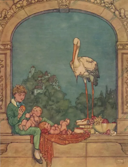 Framed Print : We Will Bring Him Two Little Ones, A Brother and A Sister, c1930. Artist: W Heath Robinson Framed Print : We Will Bring Him Two Little Ones, A Brother and A Sister, c1930. Artist: W Heath Robinson