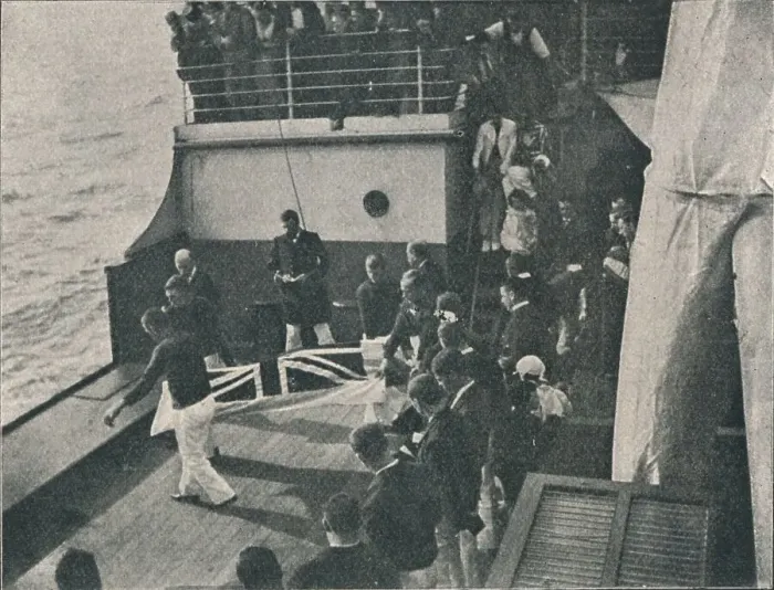 Framed Print : Bringing the Body on Deck, c1900, (1910) Framed Print : Bringing the Body on Deck, c1900, (1910)