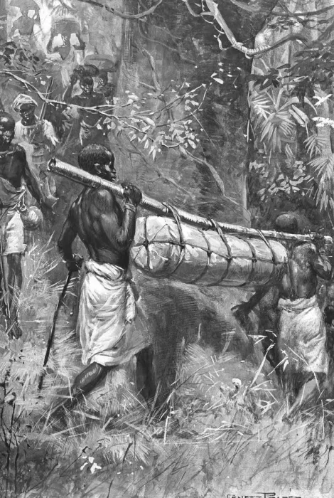 Framed Print : Bringing David Livingstones body down to the coast, Africa, 1873 Framed Print : Bringing David Livingstones body down to the coast, Africa, 1873
