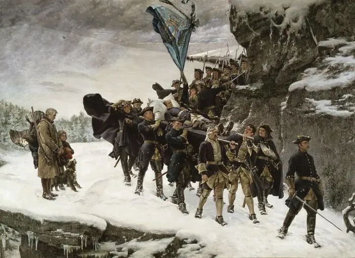 Framed Print : Bringing Home the Body of King Karl XII of Sweden, 1884 / 1878. Creator: Gustaf Cederström Framed Print : Bringing Home the Body of King Karl XII of Sweden, 1884 / 1878. Creator: Gustaf Cederström
