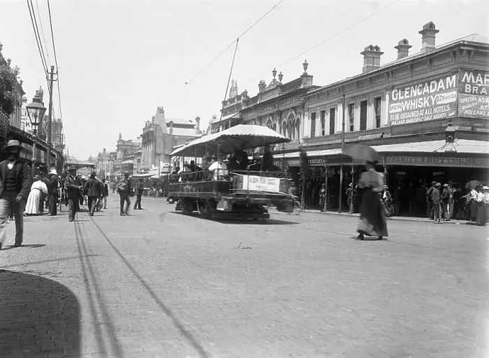 Framed Print : Brisbane City - corner Queen Street and Albert Street, 1906. Creator: Robert Augustus Henry L'Estrange. Brisbane City - corner Queen Street and Albert Street, 1906 Framed Print : Brisbane City - corner Queen Street and Albert Street, 1906. Creator: Robert Augustus Henry L'Estrange. Brisbane City - corner Queen Street and Albert Street, 1906