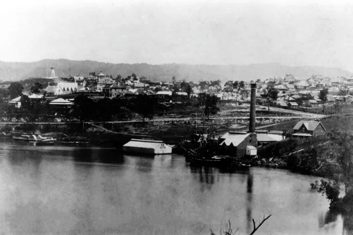 Framed Print : Brisbane Gas Works near Petrie Bight, Brisbane, c1868. Creator: Unknown Framed Print : Brisbane Gas Works near Petrie Bight, Brisbane, c1868. Creator: Unknown