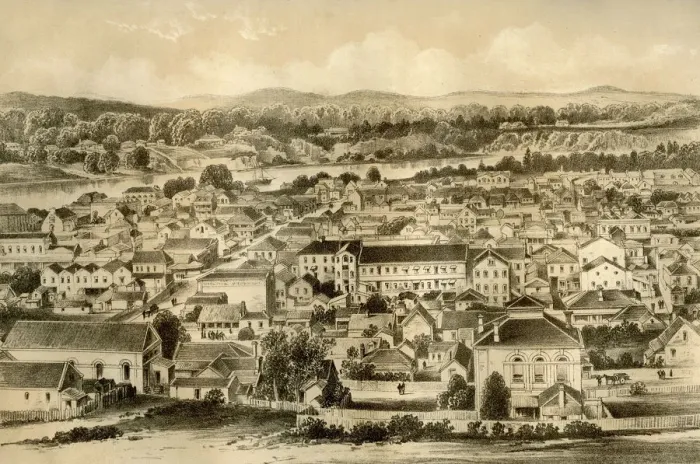 Framed Print : Brisbane, Queensland, Australia, 1879. Artist: McFarlane and Erskine Framed Print : Brisbane, Queensland, Australia, 1879. Artist: McFarlane and Erskine