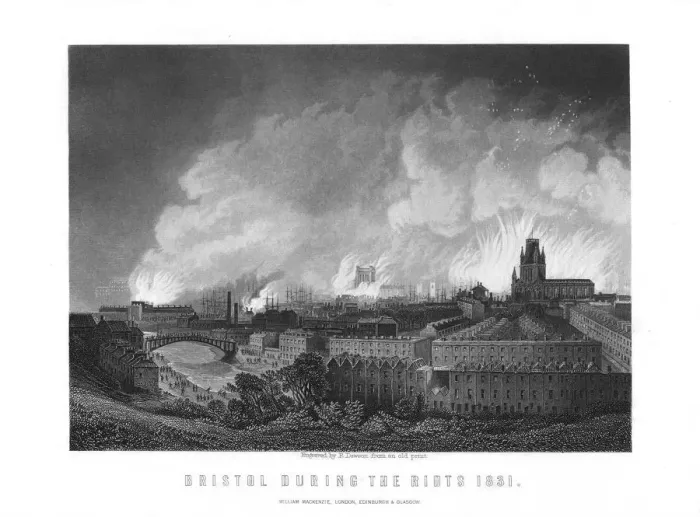Framed Print : The Bristol Riots of 1831, (1893). Artist: R Dawson Framed Print : The Bristol Riots of 1831, (1893). Artist: R Dawson