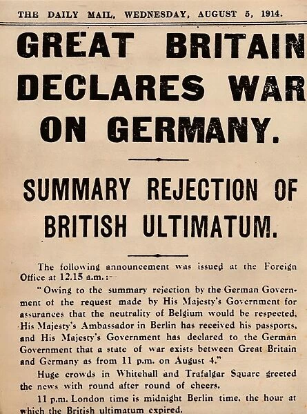 Britain declares war on Germany, 1914 (1935)