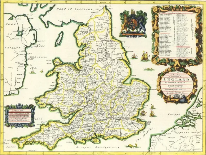 Framed Print : Britannia Atlas, 1675. Artist: Ogilby, John (1600-1676) Framed Print : Britannia Atlas, 1675. Artist: Ogilby, John (1600-1676)