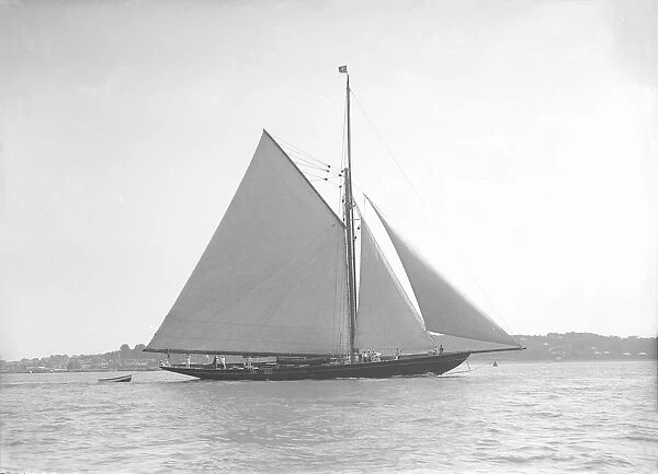 Britannia sailing without topsail, 1911. Creator: Kirk & Sons of Cowes