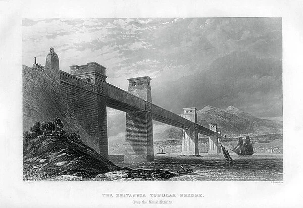 The Britannia Tubular Bridge over the Menai Straits, Wales, 1886. Artist:s Bradshaw