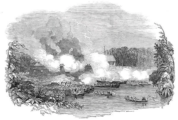 The British Admirals attack on the Borneo pirates, 1845. Creator: Unknown