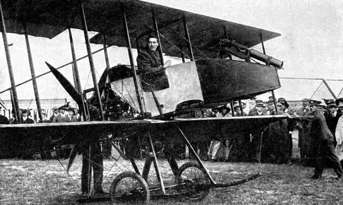 Framed Print : British aeroplane with quick-fire gun, First World War, 1914 Framed Print : British aeroplane with quick-fire gun, First World War, 1914