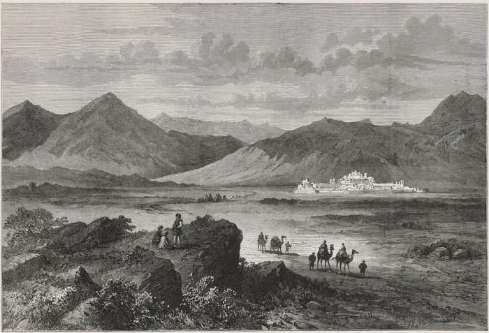 Framed Print : British-Afghan war, entrance to the Khyber Pass and view of the Jamrood fort that defends it Framed Print : British-Afghan war, entrance to the Khyber Pass and view of the Jamrood fort that defends it