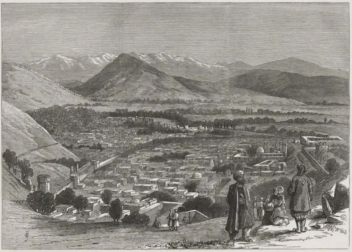 Framed Print : British-Afghan war, view of Kabul city from the top of the Citadel. Afghanistan