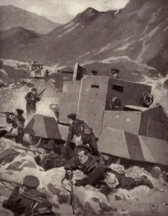 Framed Print : British Armoured Cars in the Caucasus, 1917. Creator: Unknown Framed Print : British Armoured Cars in the Caucasus, 1917. Creator: Unknown