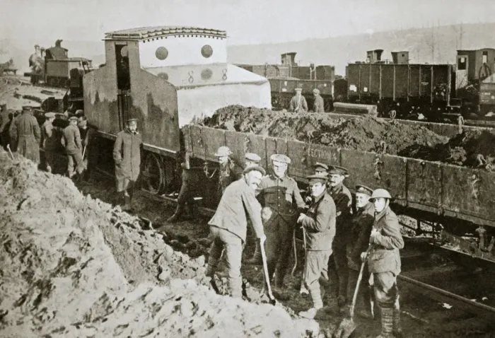 Framed Print : British armoured railway engine, France, World War I, 1916 Framed Print : British armoured railway engine, France, World War I, 1916