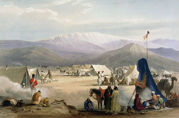British army camp at Dadur at the entrance to the Bolan Pass, First Anglo-Afghan War, 1838-1842. Artist: James Atkinson
