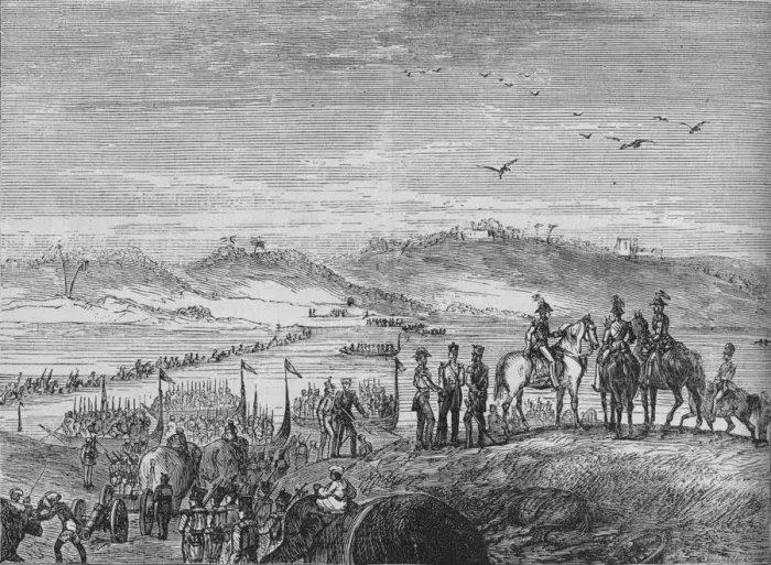 Framed Print : The British Army Crossing the Sutlej, c1880. Artist: Joseph Swain Framed Print : The British Army Crossing the Sutlej, c1880. Artist: Joseph Swain