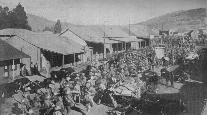 Framed Print : The British Army Marching Through the Streets of Pretoria, 1902 Framed Print : The British Army Marching Through the Streets of Pretoria, 1902